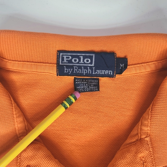 Vintage Polo by Ralph Lauren Men's Orange Polo Shirt - Picture 3 of 8